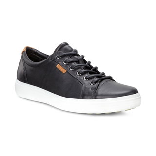 ECCO Soft 7 Sneakers (made from premium leather) black/white men's
